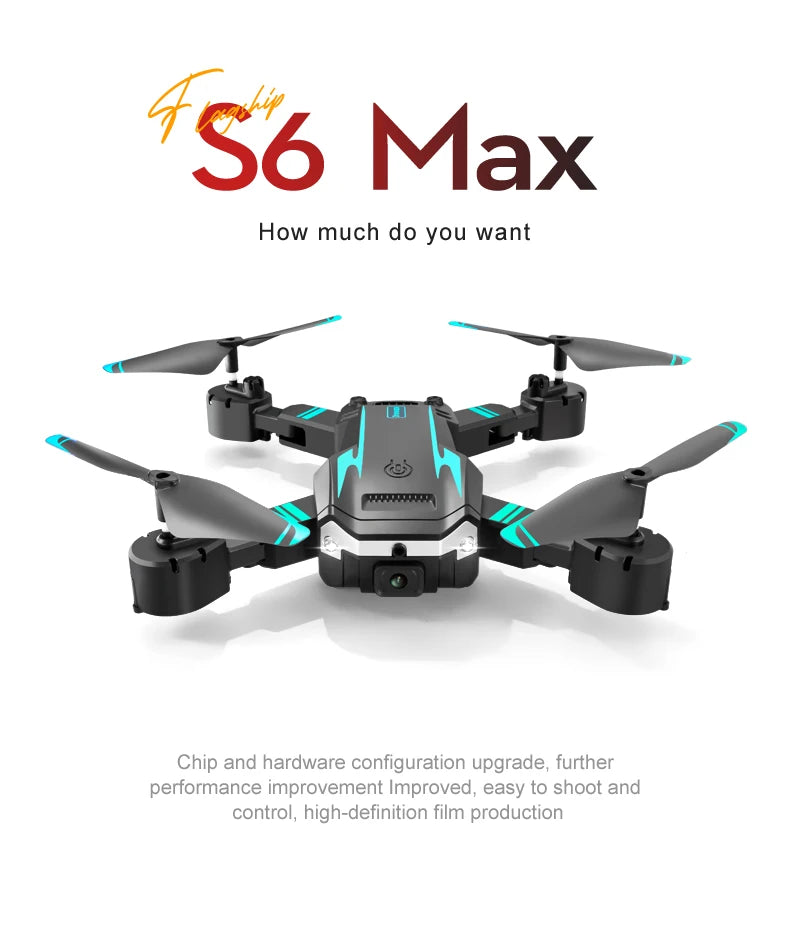 S6 Pro Mini Drone 8K 5G WIFI Professional HD Aerial Photography Dual Camera 360 Obstacle Avoidance Quadrotor Toy