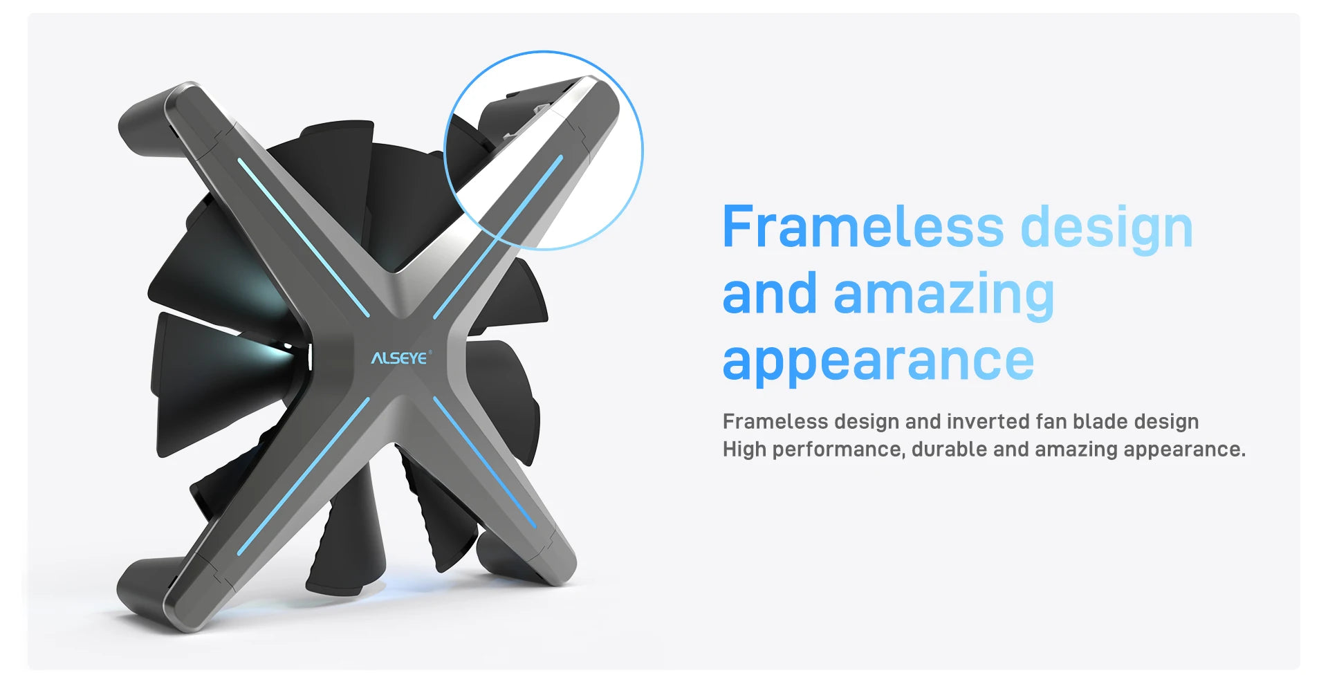 ALSEYE X12 Case cooling fan ARGB light synchronization PWM temperature control Silent frameless fan