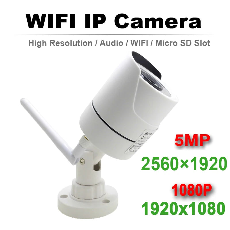 JIENUO Wireless IP Camera 5MP HD Audio Cctv Security Outdoor Waterproof 1080P Night Vision Surveillance Onvif Wifi Home Cam RTSP