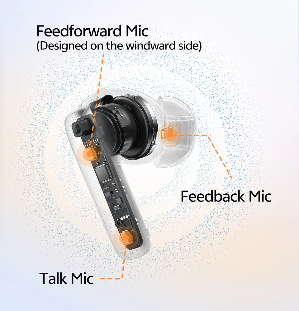 QCY T13 Pro HT23 Adaptive ANC Wireless Earbuds 13mm Drivers Powerful Bass 50dB Hybrid ANC Bluetooth 6.0 Earphones 6 Mics ENC 47H