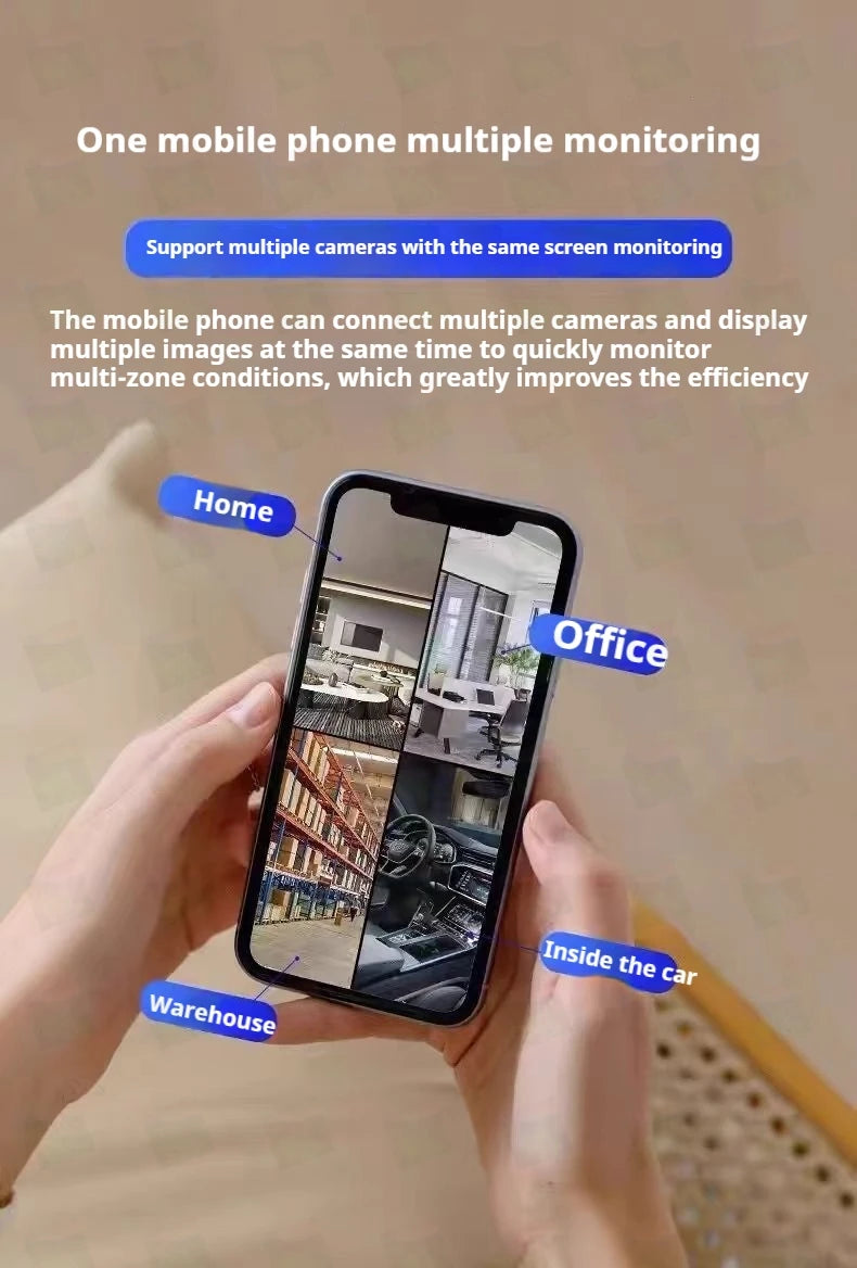 Q Brand Ultra-High Definition Small Camera Wireless Monitor Home Wifi Remote Mobile Phone 360-Degree Panoramic Mini Photography Indoor Home Connected Plug-In-Free Cat Eye Non-Micro Non-Invisible Non-Hidden