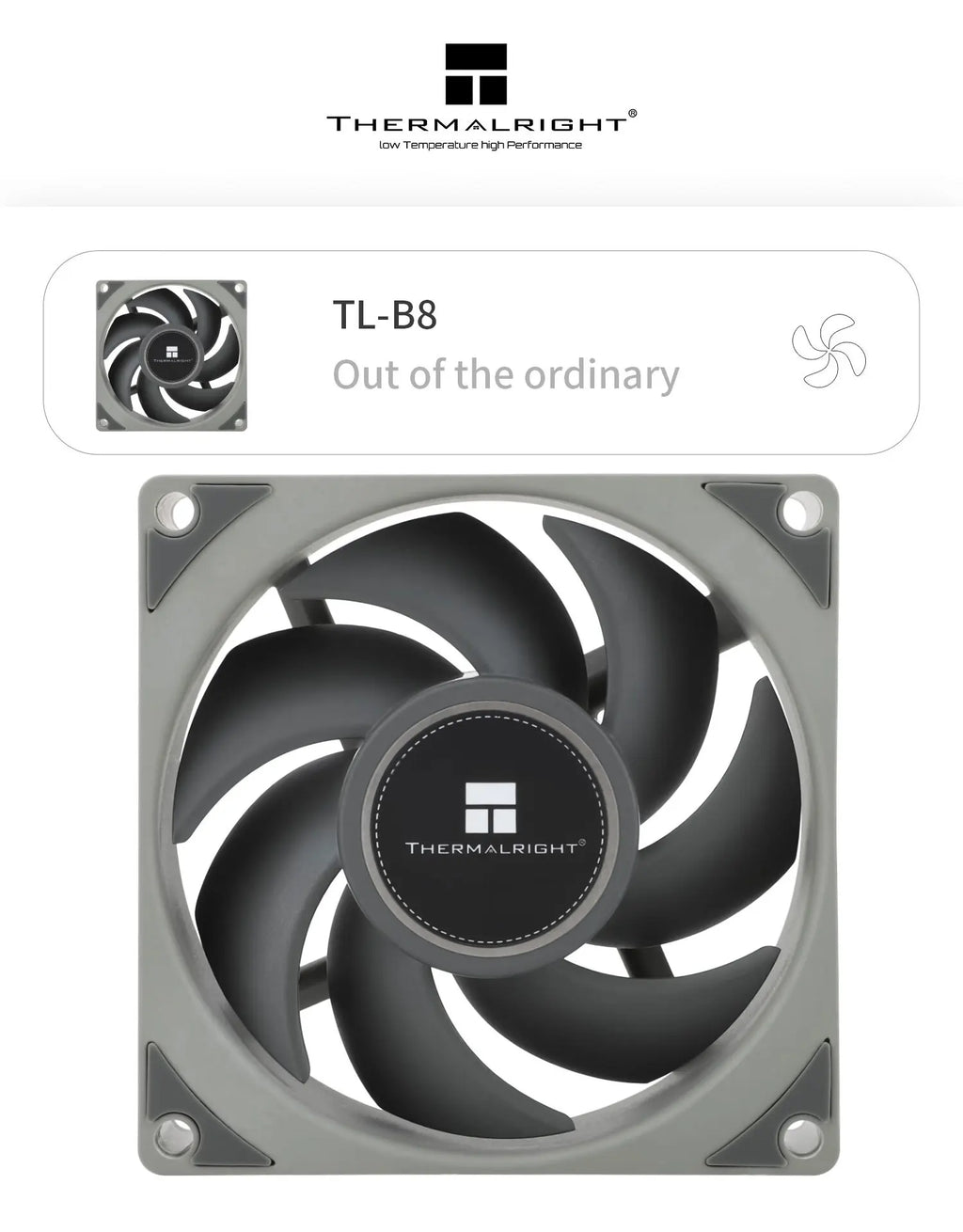 Thermalright TL-B8 8CM chassis fan S-FDB V2 bearing 8cm chassis fan 4pin PWM 2200RPM