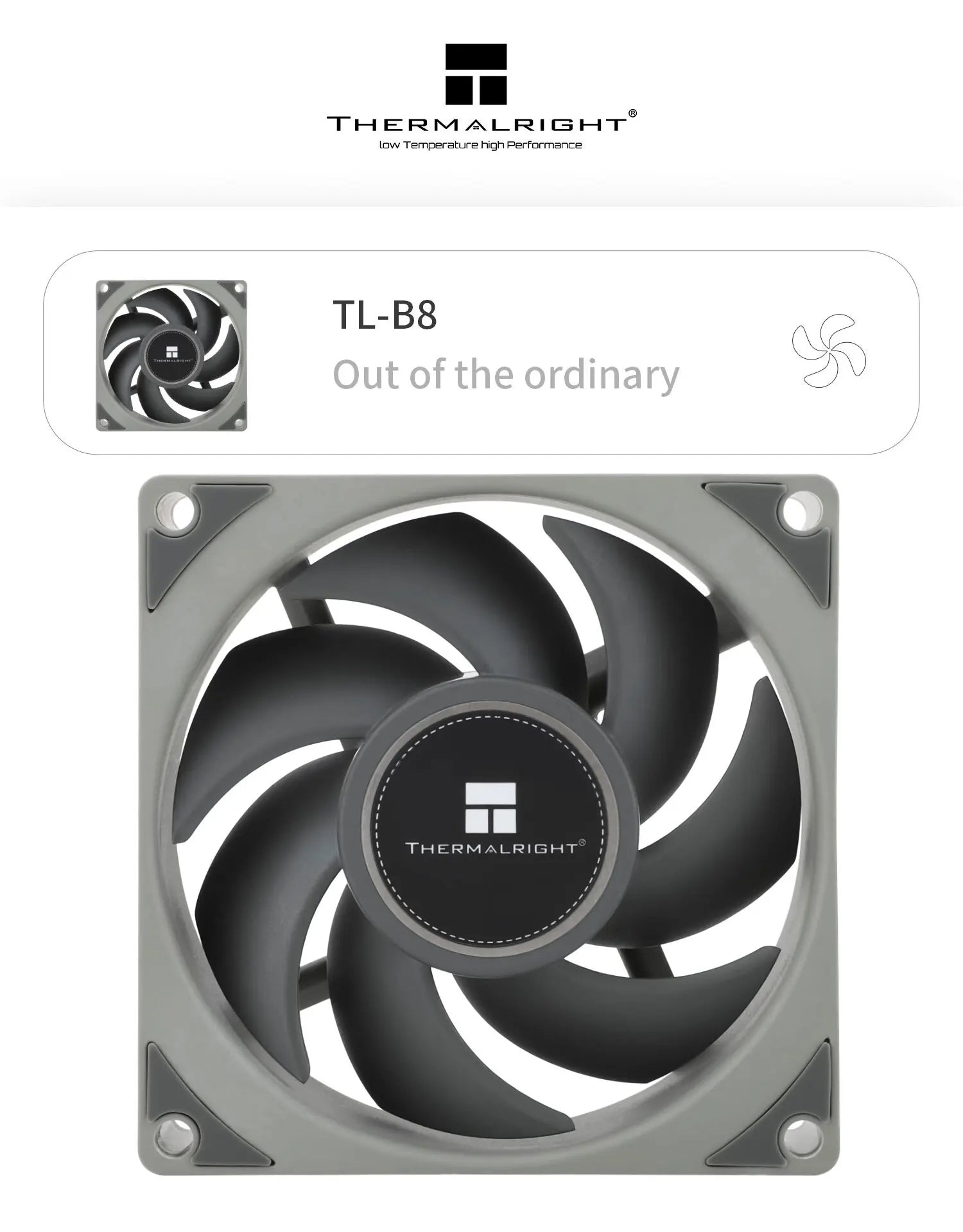 Thermalright TL-B8 8CM chassis fan S-FDB V2 bearing 8cm chassis fan 4pin PWM 2200RPM