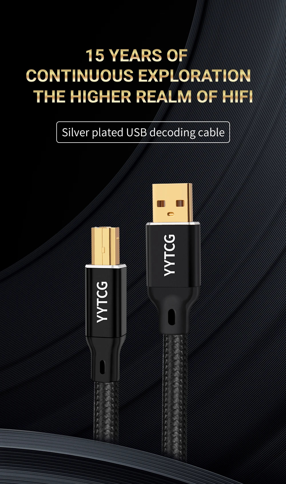 HIFI USB OCC Cable USB Type A to B USB Cable 6N DAC A-C Audio Cable OCC Silver Plating Data Cable