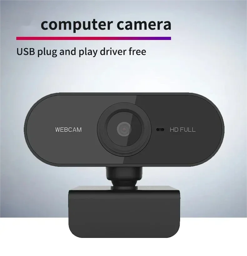 USB Webcam with Built-in Microphone, Plug and Play PC Camera 360° Rotatable for Video Calls, Zoom, Teams, Streaming