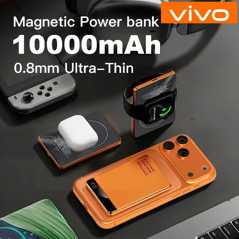 VIVO 10000mAh Ultra Slim Power Bank 20W Magnetic Wireless Fast Charging CCC Portable Battery For MagSafe Watch iPhone Samsung