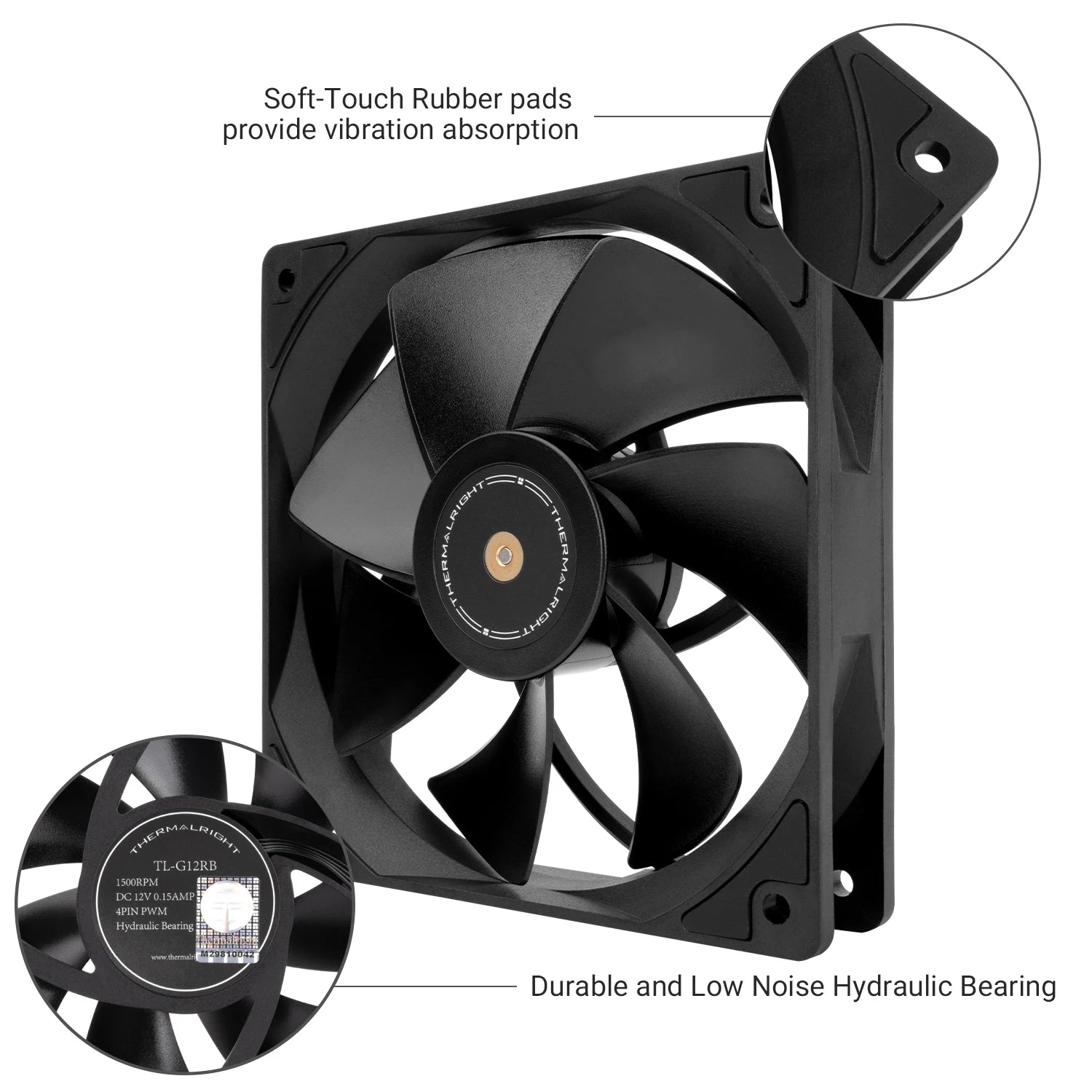 Thermalright 120mm Case Fan TL-G12/G12B/G12RB CPU Cooling Fan 120mm Silent-Balance Fan Reverse Airflow Design Fan