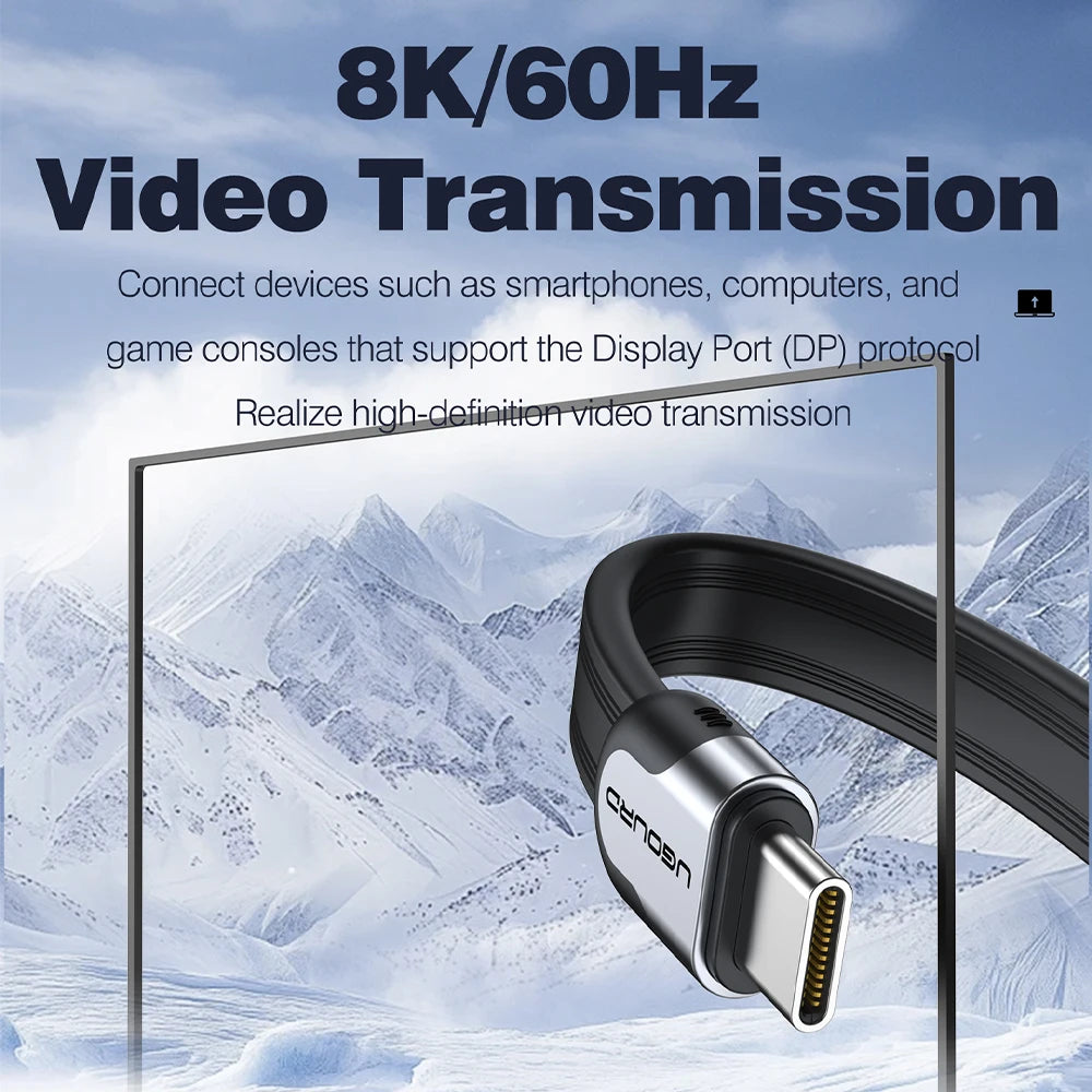 40Gbps Thunderbolt 4 USB C Full Function Cable Flat USB 4 Date Cable 0.15m 1m 8K PD 240W Cord for Thunderbolt3 iPhone 15/16 SSD