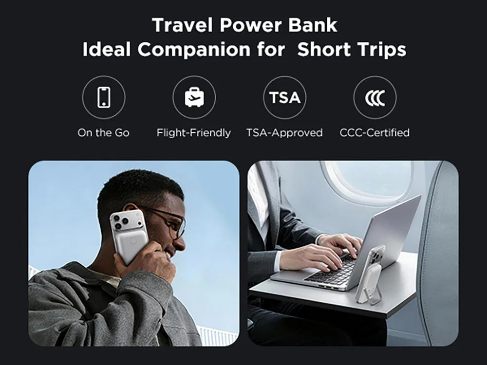 PISEN Magnetic Wireless Power Bank 5000mAh With Foldable Stand Fast Charging Portable Charger Bank For MagSafe iPhone Samsung