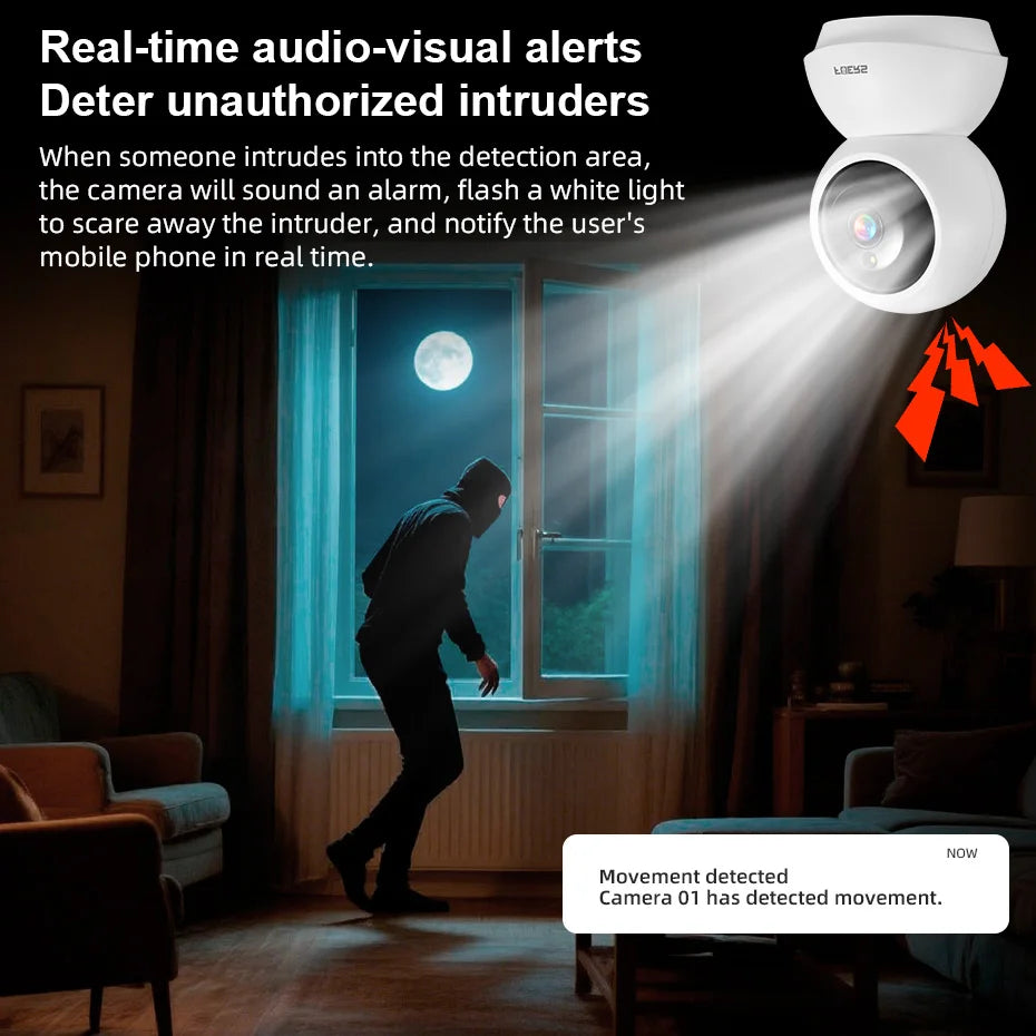 FUERS 5MP HD Indoor Security WIFI Camera For Baby Monitor Dog Camera Motion Detection Tuya Smart Home Works With Alexa