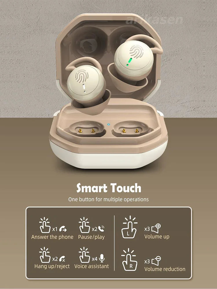 Wireless Earbuds for Sleeping invisible Small Bluetooth Eraphones Mini Comfortable Noise Blocking for Side Sleeping Home Work