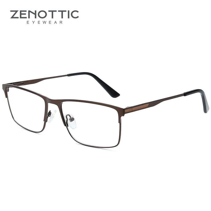ZENOTTIC Titanium Progressive Prescription Glasses Men Square Anti Blue Light Photochromic Eyewear Optical Myopia Eyeglasses