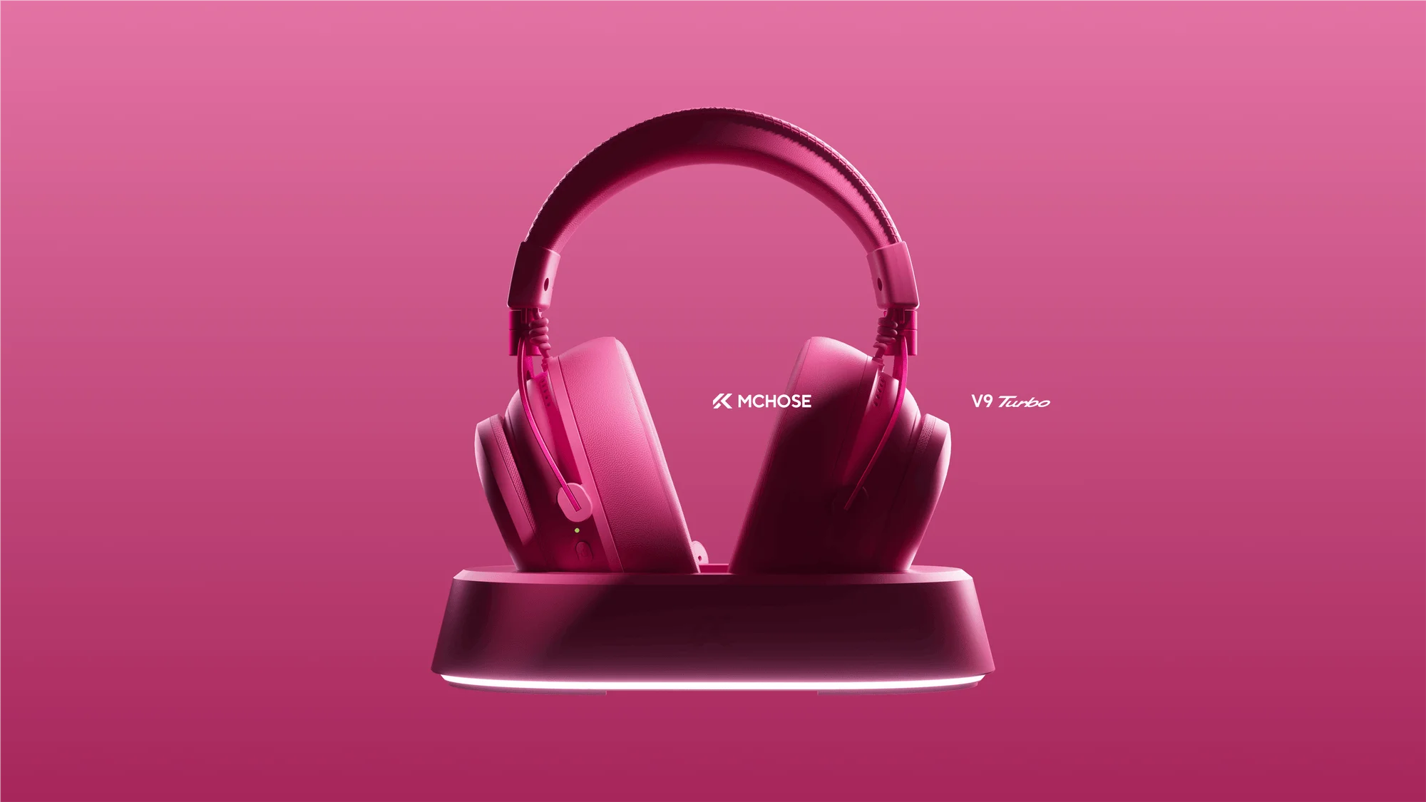 MCHOSE V9 Turbo + Wireless Gaming Headset 60mm 7.1 Surround Sound Professional Esports Headphones With RGB Charging Base