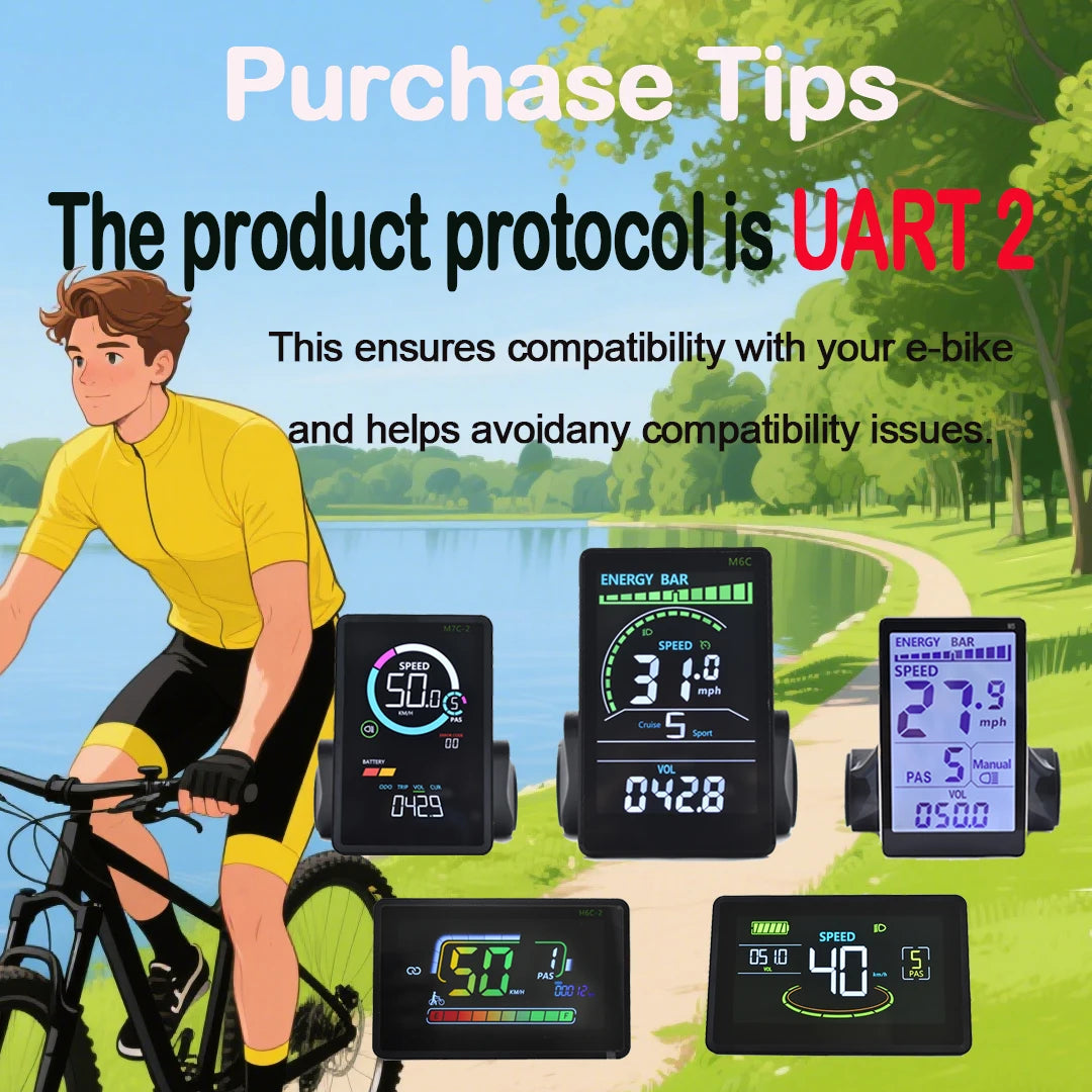 UART2 P3C Waterproof Electric Bike LCD Display Meter E Scooter LCD Panel With USB UART For Mountain Electric Bike Parts (5PIN)