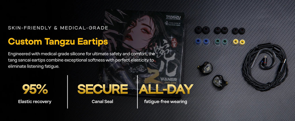 TANGZU Wan'er S.G II 10mm Dynamic Driver with PET Diaphragm IEM Earphones with 3.5mm/4.4mm/Type-C Options