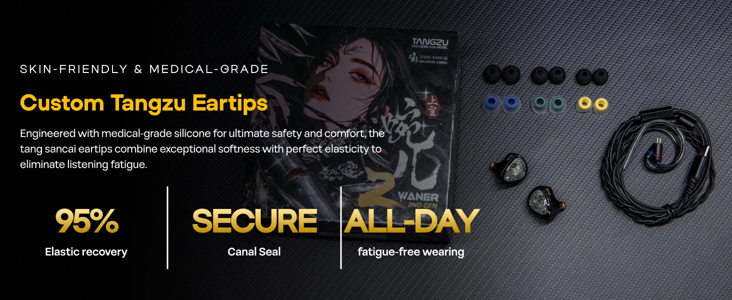 TANGZU Wan'er S.G II 10mm Dynamic Driver with PET Diaphragm IEM Earphones with 3.5mm/4.4mm/Type-C Options