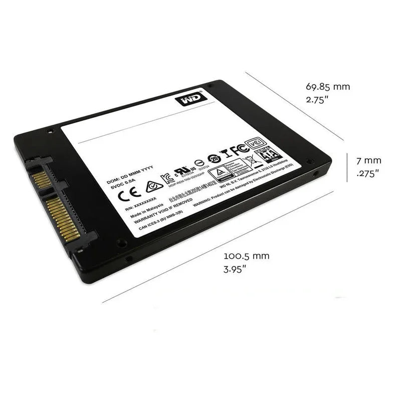 WD GREEN 2.5" SATA III SLC internal Solid State Disk 1TB 2TB Read Speed 545MB Hard Drive for Laptop Desktop SSD Original