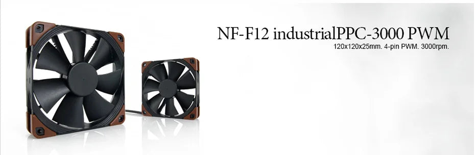 Noctua NF-F12 industrialPPC Computer Case Fan Silent 120mm PWM 12V/24V 2000/3000RPM 12cm CPU Cooling Fan
