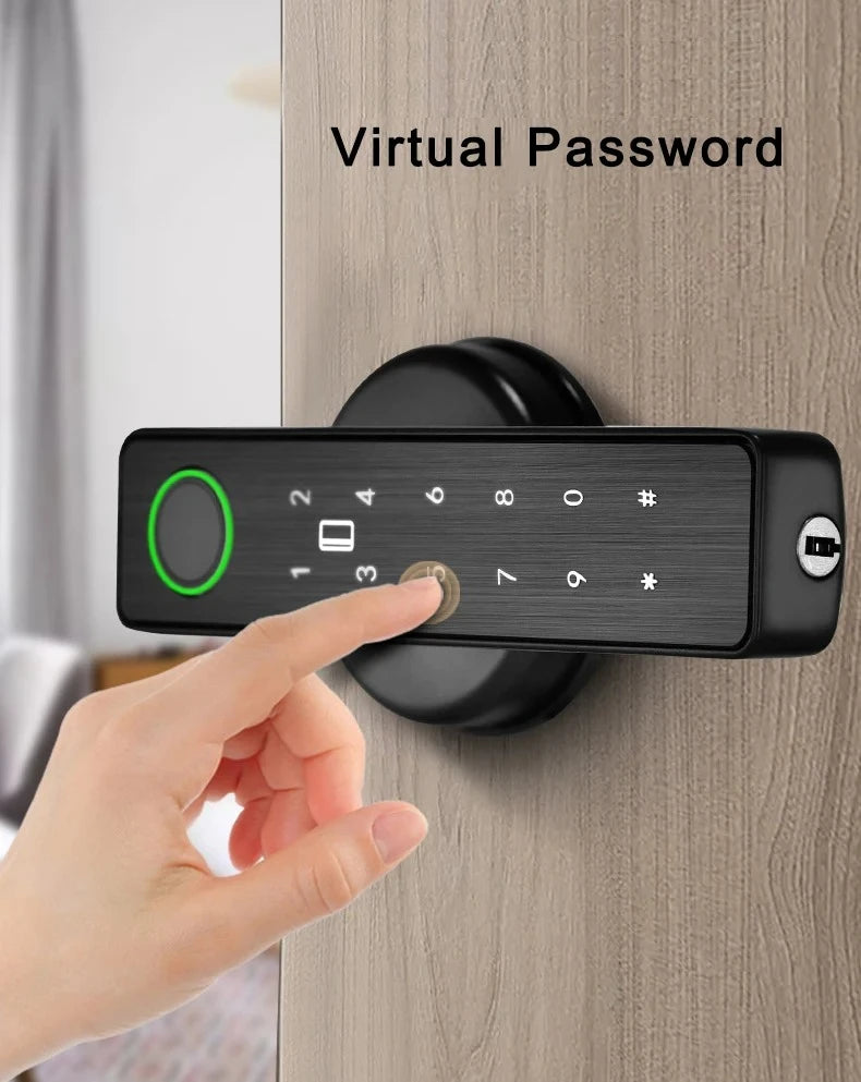 Tuya SmartLife APP WiFi Remote Control Smart Fingerprint Password RFID IC Card Dead Bolt Lock For Indoor Home Wooden Metal Door