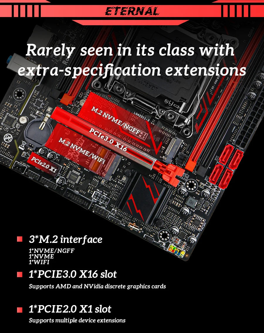 SOYO X99 Gaming Motherboard Kit C612 Chipset with Xeon E5-2682 V4 CPU & 8GB(1x8GB) DDR4 2133MHz RAM M.2 NVME SATA3 TPM2.0 Pin