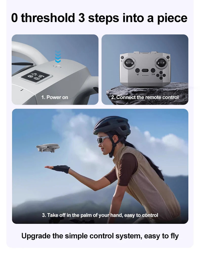 NEW GT3 Mini Foldable Drone With Lights 8k Aerial Photography Optical Flow Positioning 360° Obstacle Avoidance Helicopter Drone
