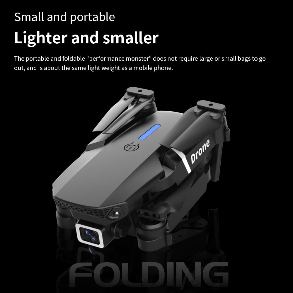Hot Selling E88 Professional Mini RC Drone 4K Camera FPV Wifi Remote Control Toys for Beginners Quadcopter with HD Camera