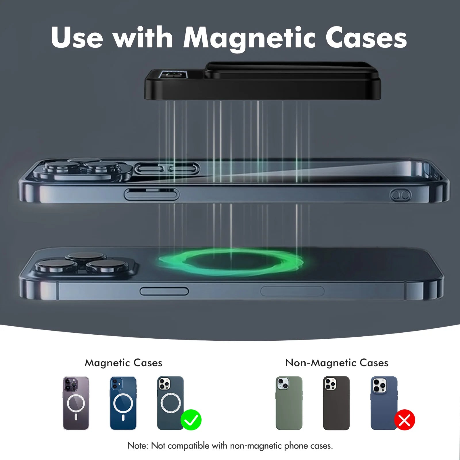 Wireless Power Bank 2-in-1 Magnetic 10000mAh Portable Charger Fast Charging 22.5W LED Power Display For Iphone Xiaomi Samsung