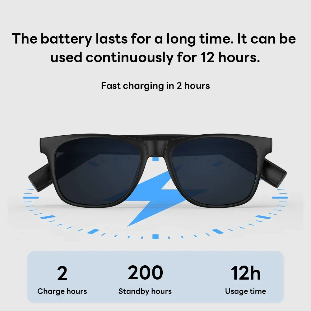 Lenovo AI Smart Glasses 8K 1600MP Touch Control Photo Recording Voice Assistant Translator Music Wireless Bluetooth Sunglasses