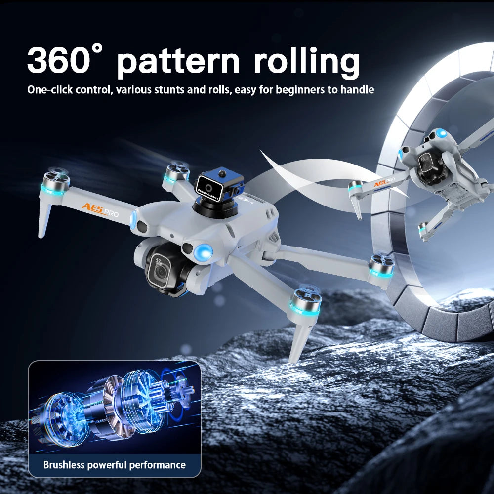 2026 New AE5 Drone 4K Professional Dual Camera Dron Optical Flow Localization 3-Sided Obstacle Avoidance Quadcopter