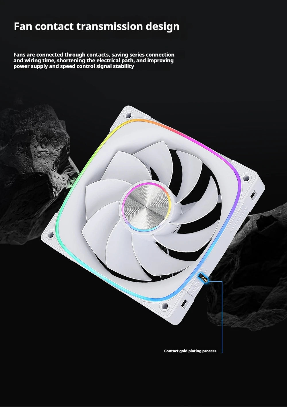 G-PARTNERS Interstellar P2 Building Block Fan Triple ARGB PWM PC fan 12cm Desktop Computer metal contacts Wireless splicing fan