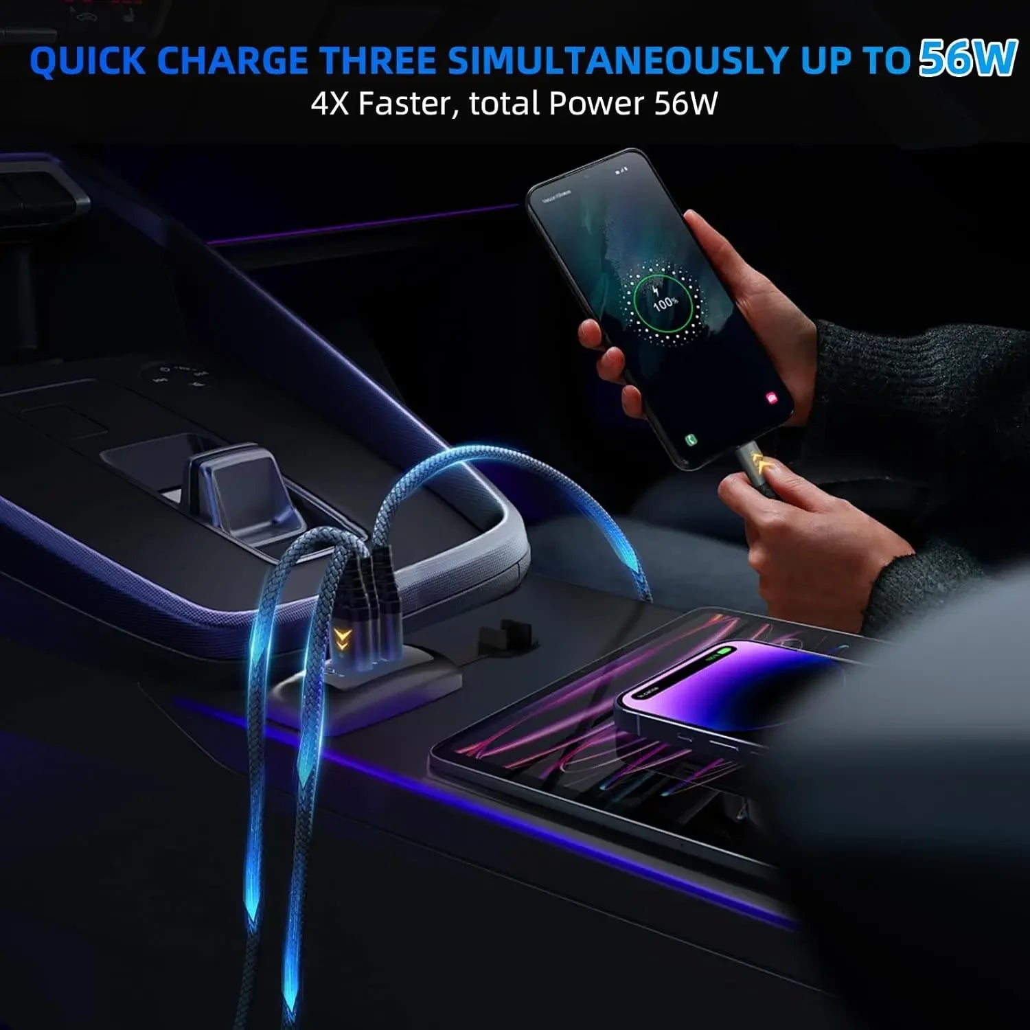 3-Ports Car Charger Socket Dual USB PD QC3.0 Port Quick Charge Adapter Waterproof for Truck Marine Motorcycle Car Accessories