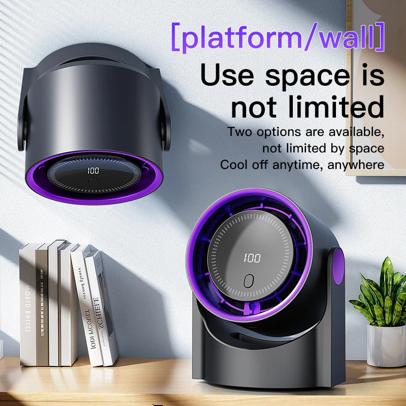 TINSOL New Desktop Electric Fan Air Circulator, Wireless Portable Home Silent Ventilator Suitable for Desktop Wall and Ceiling