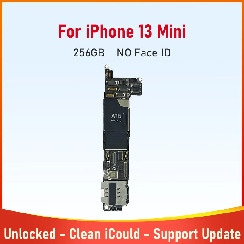 Mobile Phone Motherboard for iPhone 13 13 Mini 128g 256g 512g Mainboard With Face ID Unlocked Logic Board Plate Cleaned iCloud