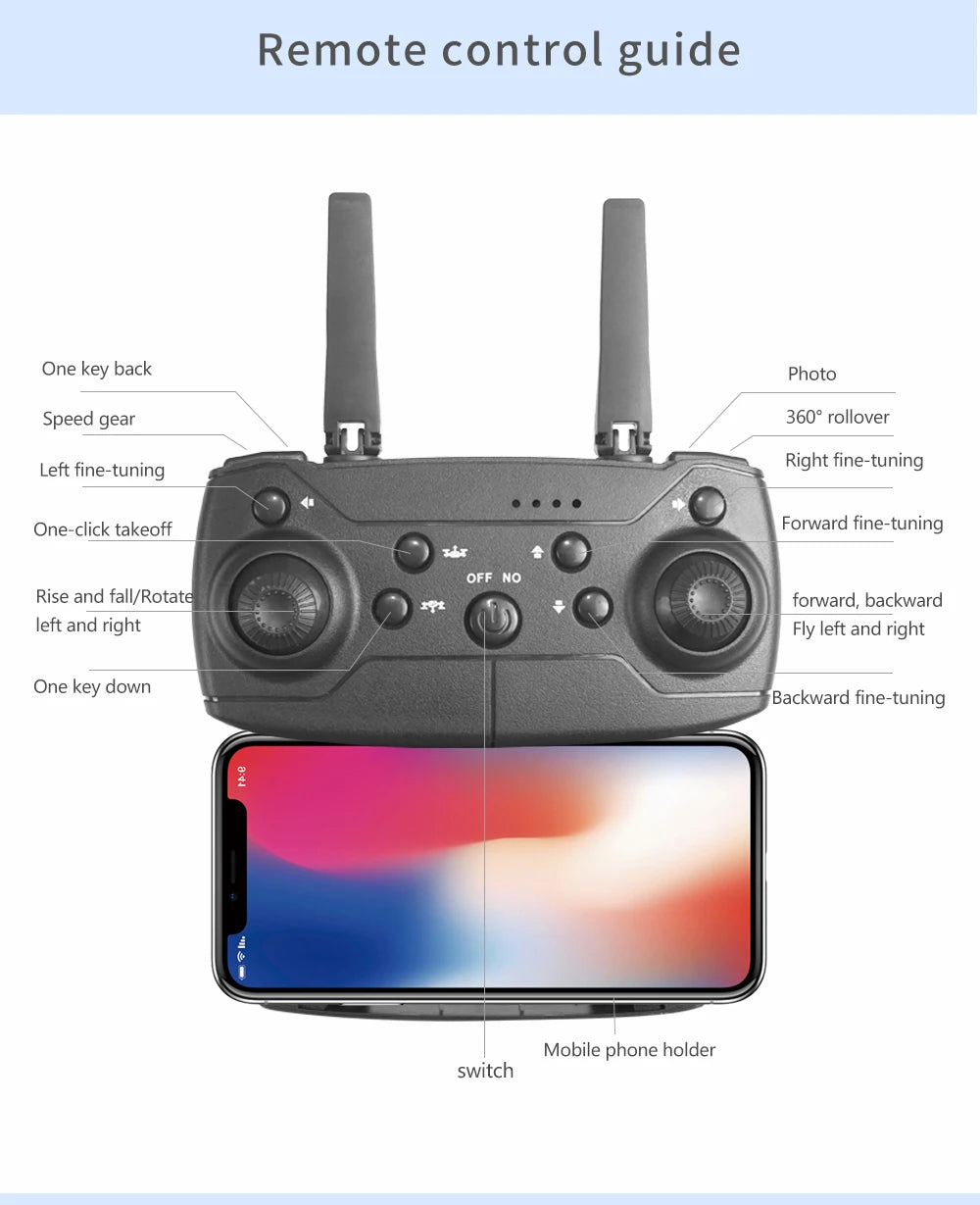 Hot Selling E88 Professional Mini RC Drone 4K Camera FPV Wifi Remote Control Toys for Beginners Quadcopter with HD Camera