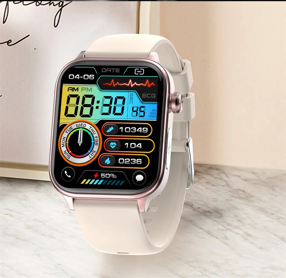 2025 New 24-Hour Health Monitoring Smart Watch Men Uric Acid Blood Lipids Heart Rate Bluetooth Call Smartwatch Women