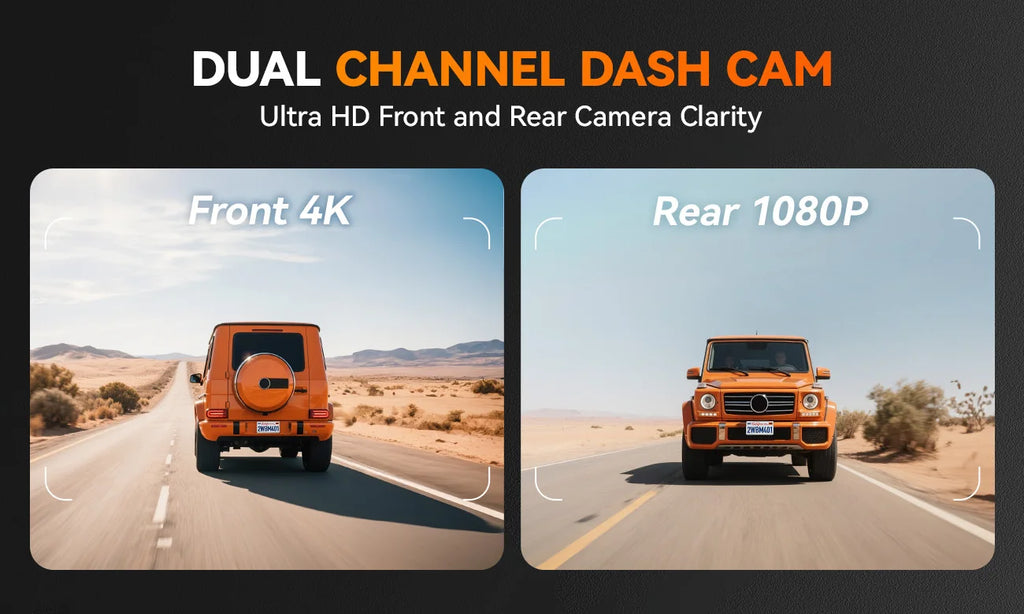 WOLFBOX M40 Dash Cam 4K+1080P With Voice Control ADAS Built in 5GHZ WI-FI and GPS Video Recorder Front and Rear Dash Camera