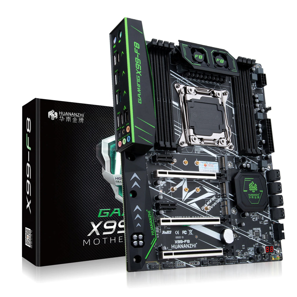 HUANANZHI X99 F8 Placa-mãe LGA2011-3 DDR4 2133MHz SATA3.0 8CH Audio Desktop Motherboard High Performance para Intel Xeon E5 V3V4