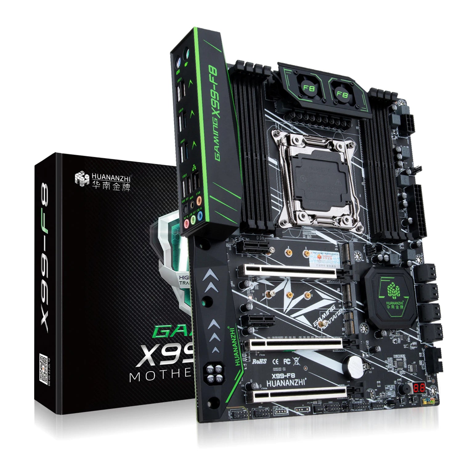 HUANANZHI X99 F8 Placa-mãe LGA2011-3 DDR4 2133MHz SATA3.0 8CH Audio Desktop Motherboard High Performance para Intel Xeon E5 V3V4