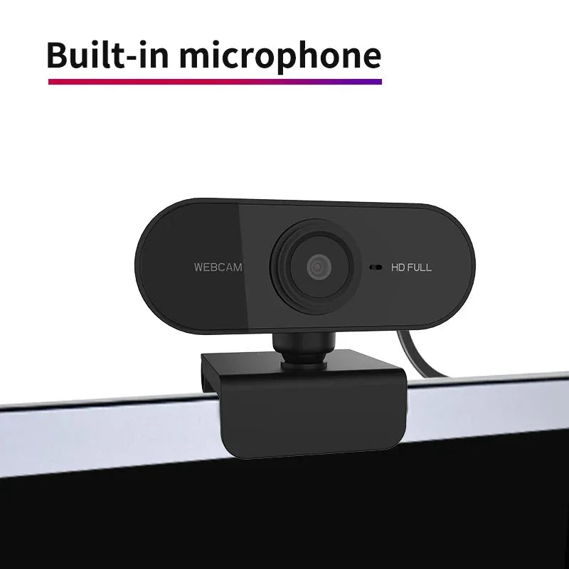 USB Webcam with Built-in Microphone, Plug and Play PC Camera 360° Rotatable for Video Calls, Zoom, Teams, Streaming