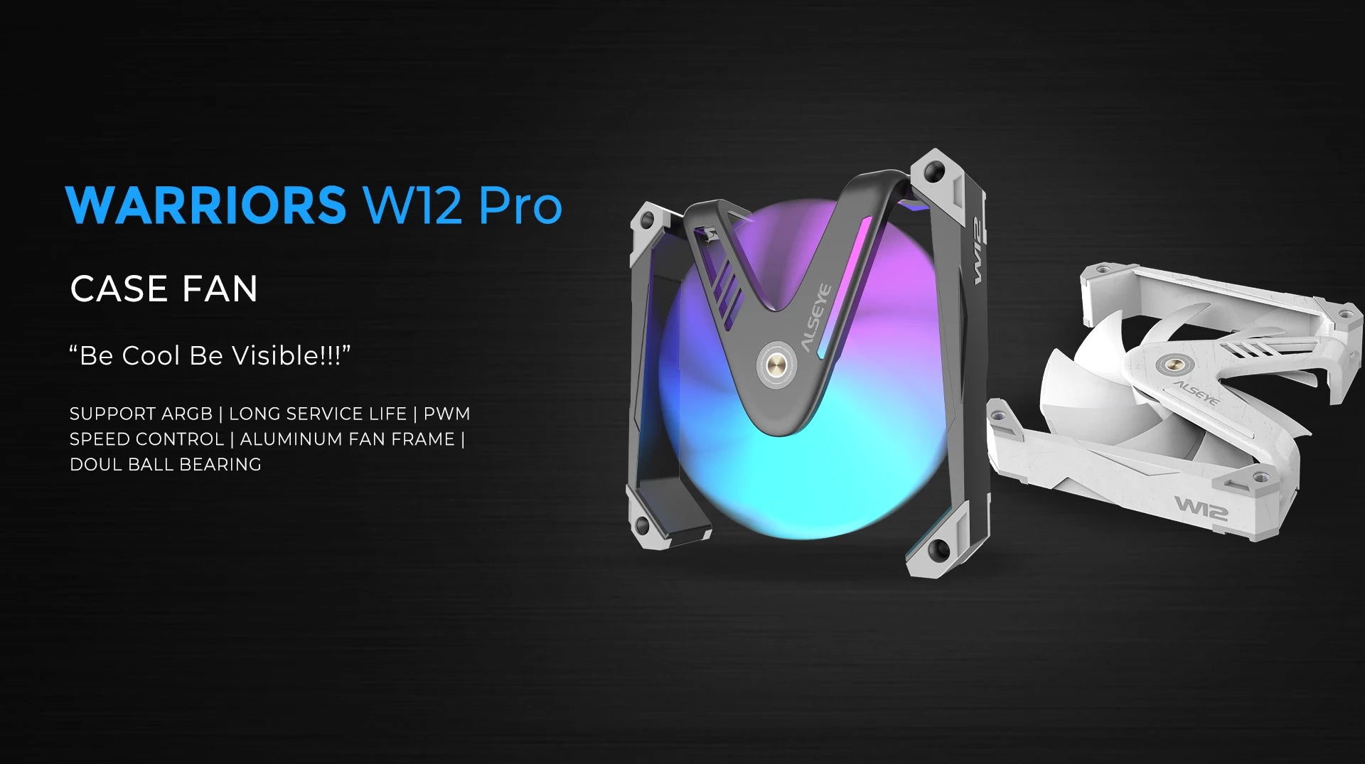 ALSEYE W12PRO 12CM Case cooling fan ARGB light synchronization PWM intelligent temperature control Silent fan