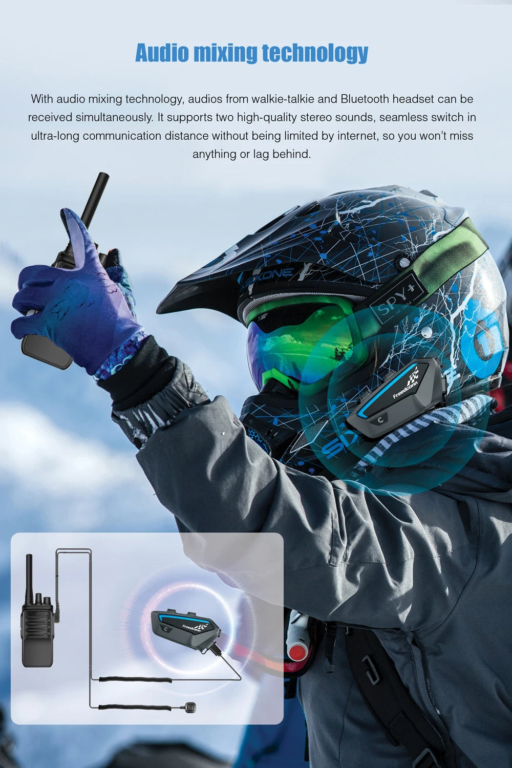 Motorcycle Intercom Bluetooth Helmet Headset Freedconn FX 10 Riders Pair Other Brands Motorbike Interphone Speaker Communicator