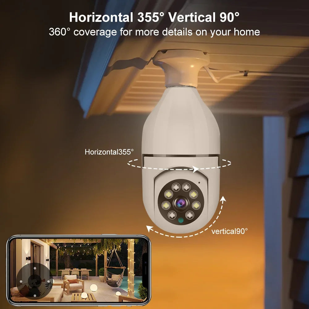 Tuya 2.4G/5G Dual-Band Bulb Camera 3MP/4MP/5MP WiFi Two Way Voice AI Human Detection Night Vision E27 Camera Surveilance Cam