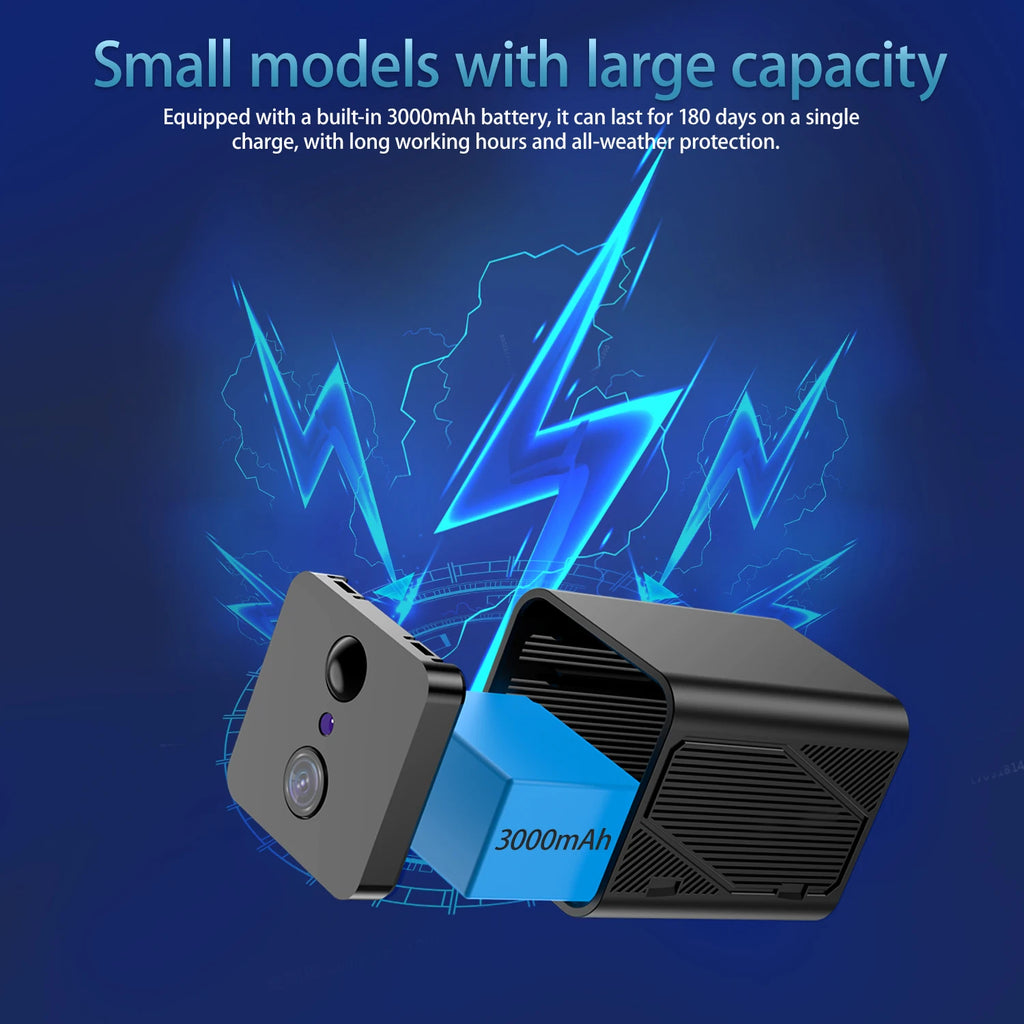 Mini 4G SIM/ WIFI Indoor Security Built-in Battery Power Wide Angle Humanoid Detection CCTV Home Surveillance Network IP Camera