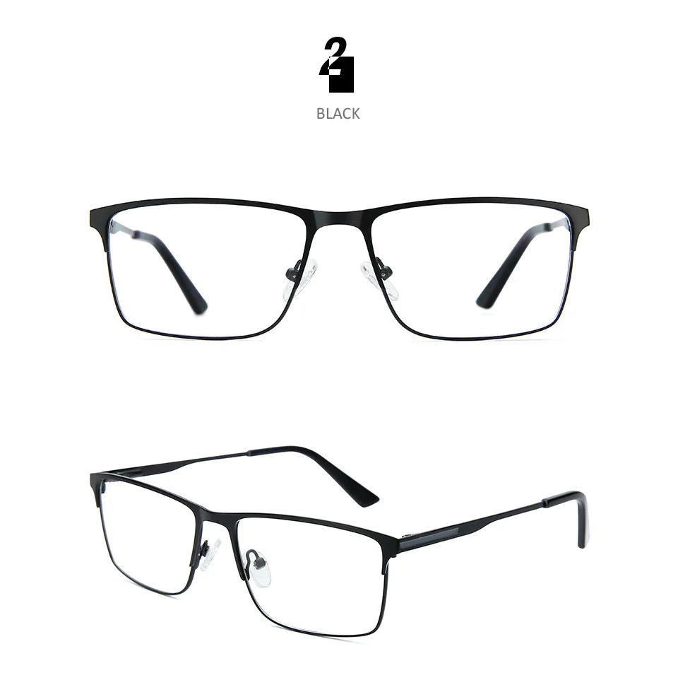 ZENOTTIC Titanium Progressive Prescription Glasses Men Square Anti Blue Light Photochromic Eyewear Optical Myopia Eyeglasses