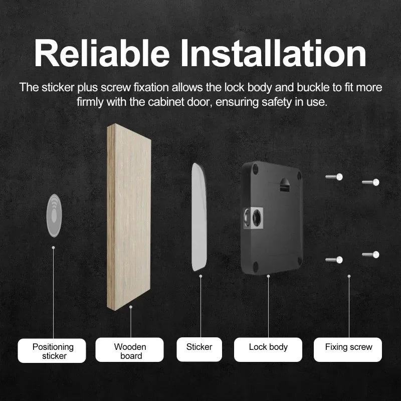 Tuya Bluetooth Smart Wood Cabinet Lock App Remote Control Monitoring Keyless IC Card Unlock Door Locker Furniture Drawer