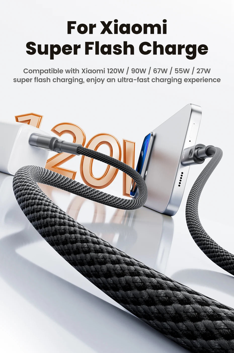 Toocki 6A USB to Type C Cable Charger 120W Turbo Super Charge USB C Cable Fast Charging for Xiaomi Mi 13 17 Pro Redmi Note POCO