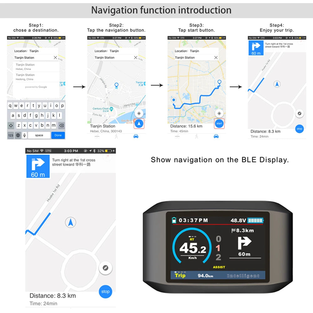 Electric Bicycle LCD Display Indicator for Bafang/ 8fun Mid Drive Motor C965 C18 850C 750C Bluetooth for Ebike Conversion Kit