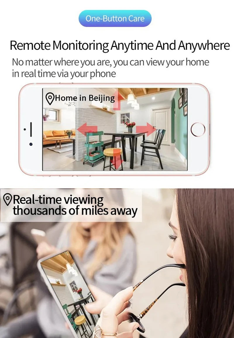 Lenovo Mini Smart Home Camera Infrared HD Wireless WiFi Surveillance Camera with 5MP Full-Color Night Vision Security Camera