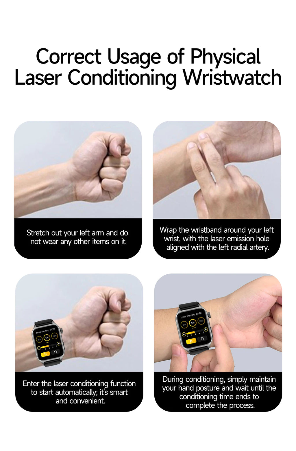 2026 New 650nm Laser Therapy Blood Fat Uric Acid Blood Pressure Smart Watch ECG+PPG Precise Health Monitor Smartwatches For Men