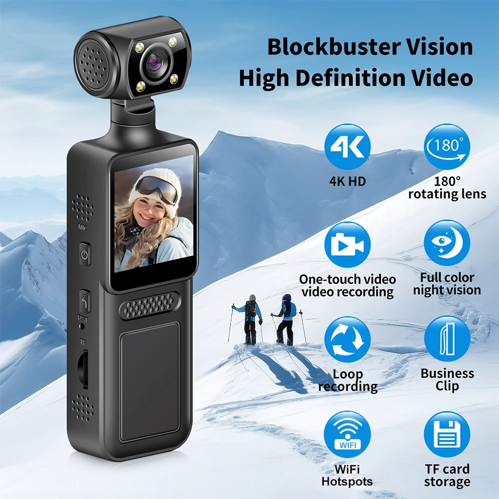 Ultra HD 4K Mini Camera WiFi Portable Small Digital Video Recorder Police BodyCam Infrared Night Vision Miniature Camcorder L10